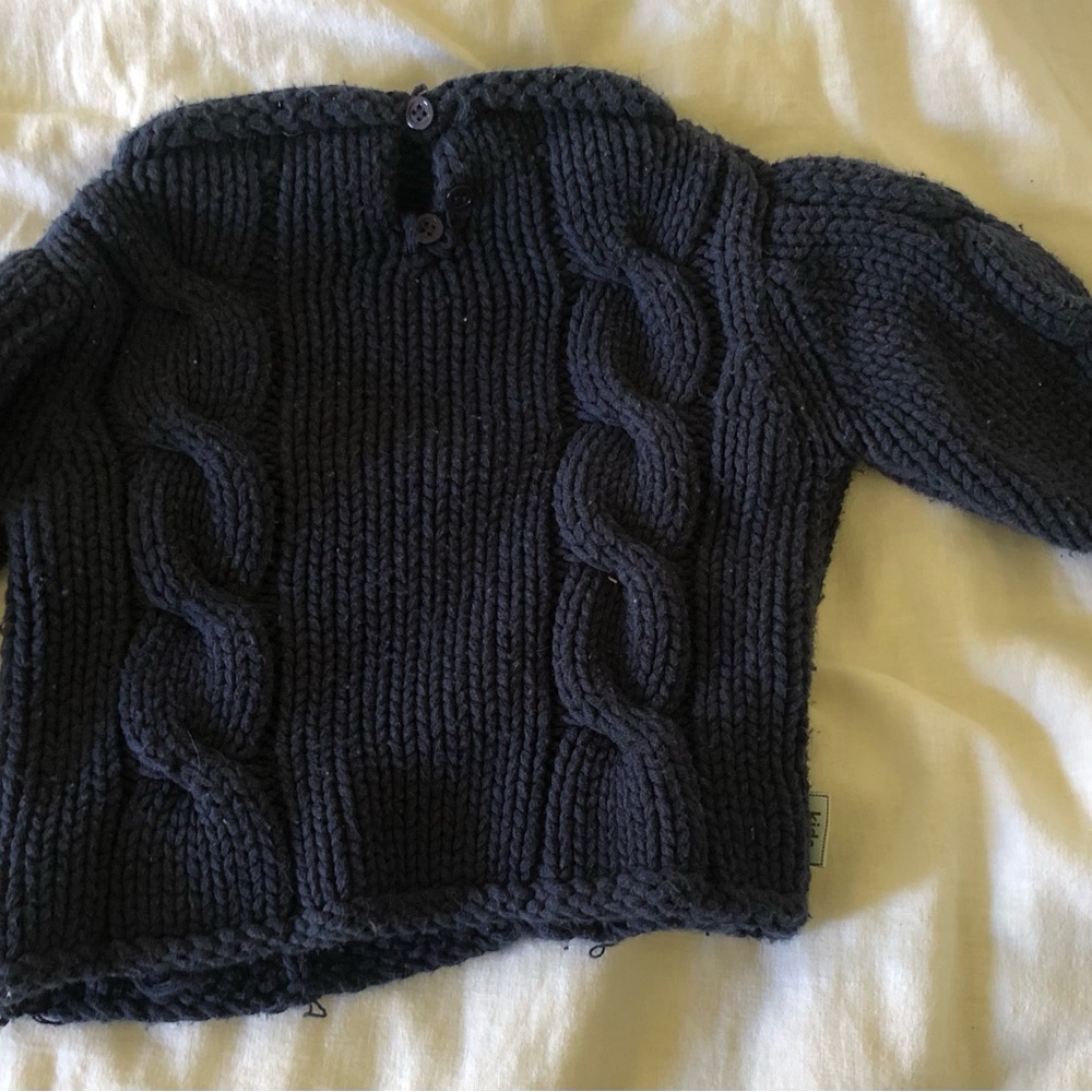 Navy Cable Knit Kids Sweater